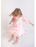 Pink Chiffon 3D Flowers Lightweight Flower Girl Dress